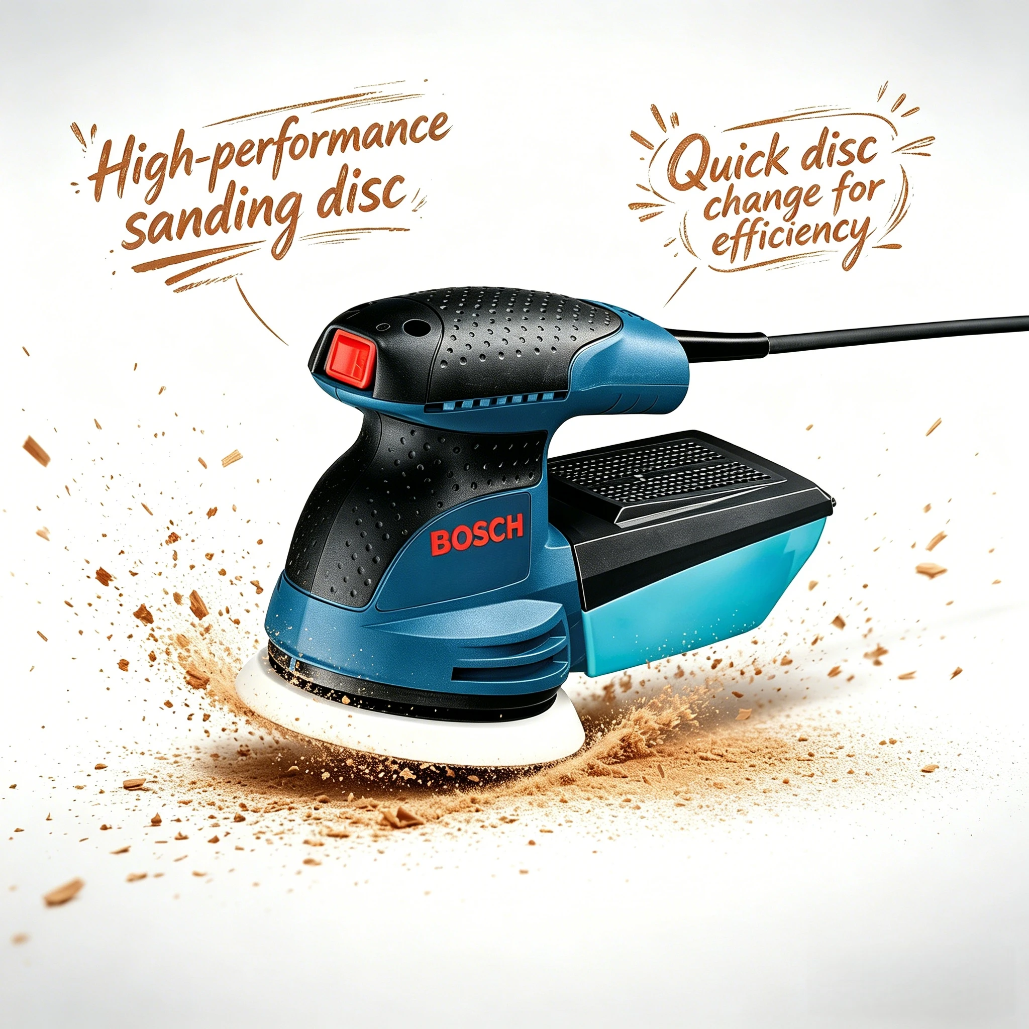 BOSCH GEX 125-1 AE Corded Orbital Sander Low Vibration Ergonomic Perforated Grip Furniture Refinishing Machine view 5