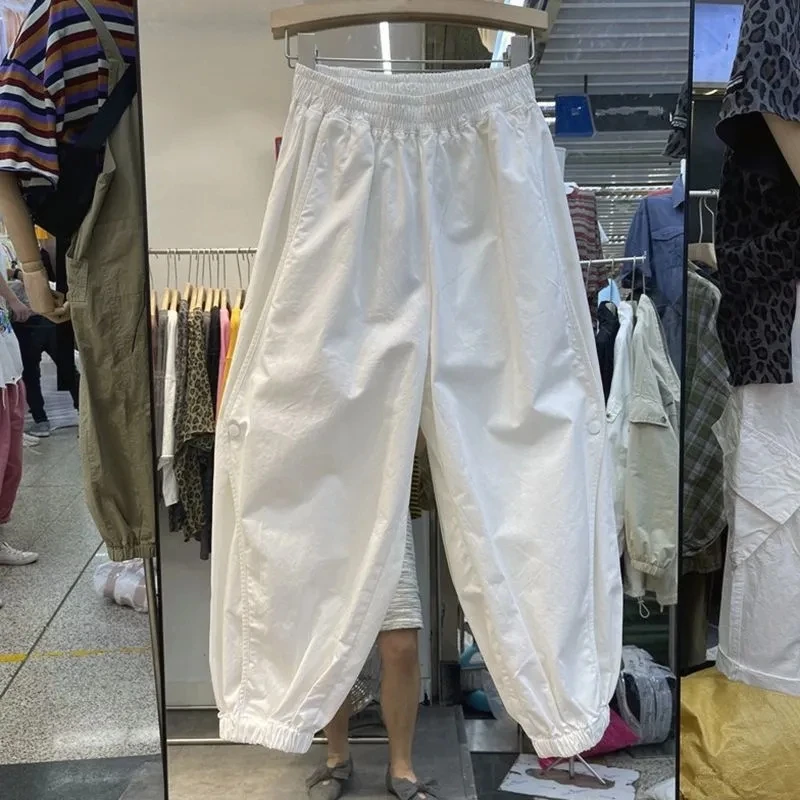 XL-6XL Large Size Women Harem Pants Spring Summer Casual Lantern Trousers Elastic High Waist Female Mother Loose Trousers F171