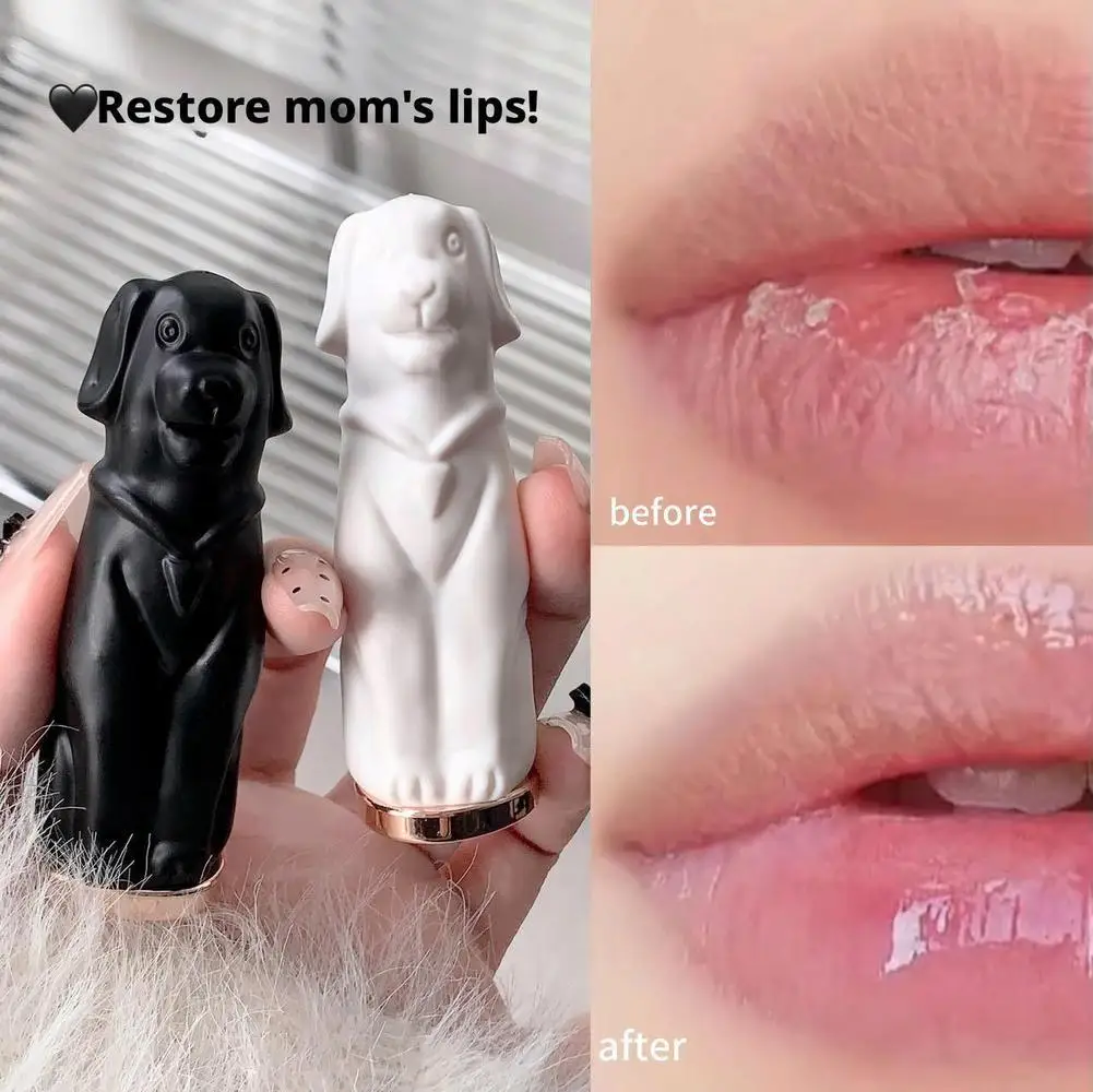 

Cute Dog Peach Pink Lip Balm Gloss Not Dryness Transparent Lip Tint Moisturizing Solid Lipstick Makeup Base Lip Mask For Girls
