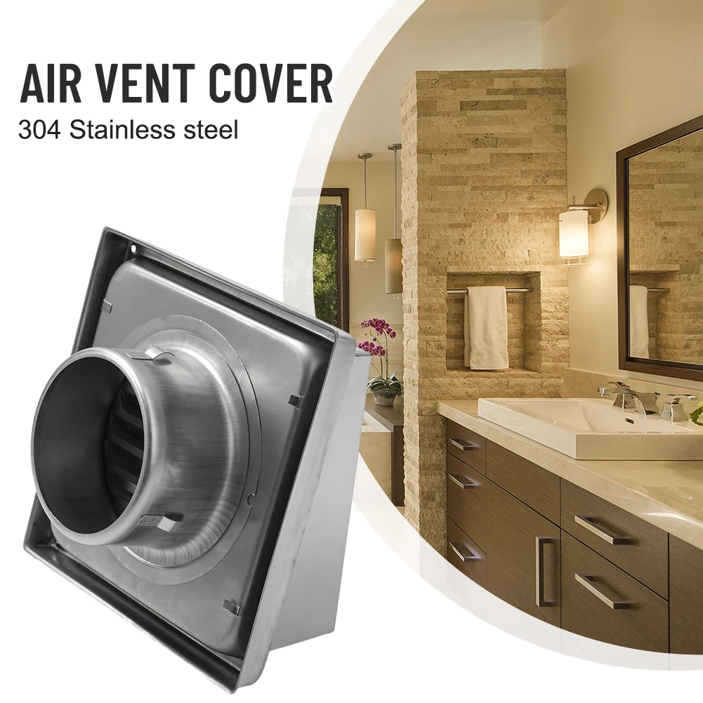 304 Aço Inoxidável Air Vent Cover, Prata Válvula WC Grelha, Saída de Ventilação, Extrato de ventilação, Nova Parte