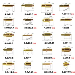 2X 고전류 프로브 Pogopin 탄성 접촉 핀 커넥터 1A 3A 5A 10A 고전력 중전지 골무 POGOPIN 헤더 충전