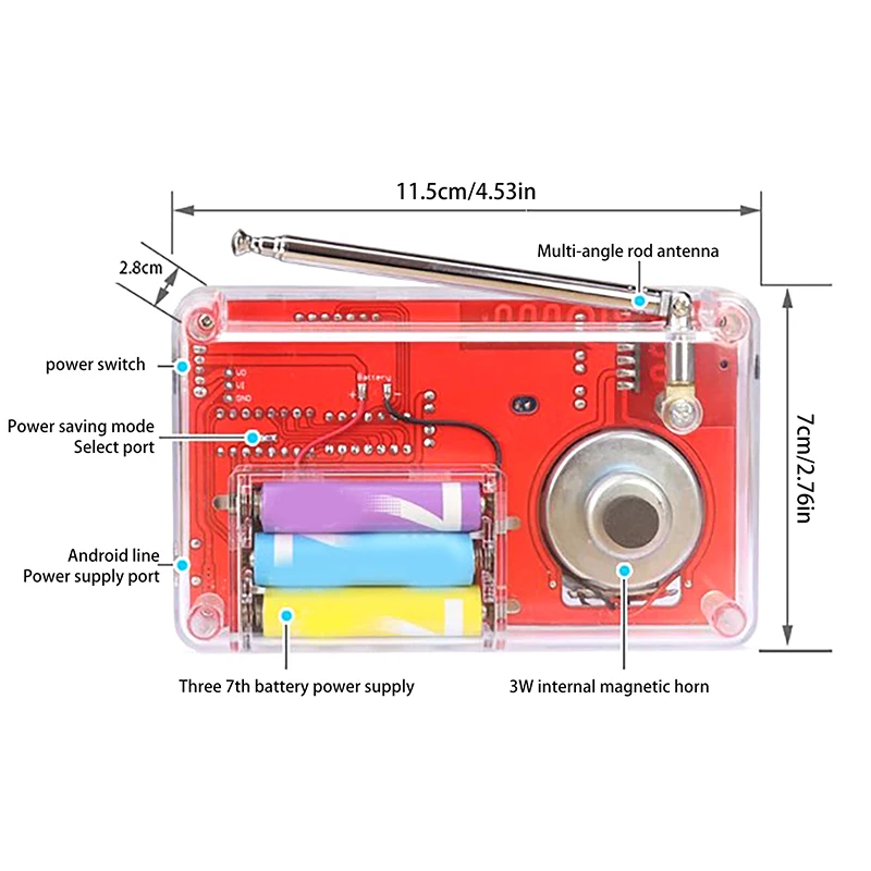 Solder proyek Solder DIY, Kit elektronik produksi Radio FM frekuensi dapat disesuaikan 150 hz-20 KHz tampilan Digital