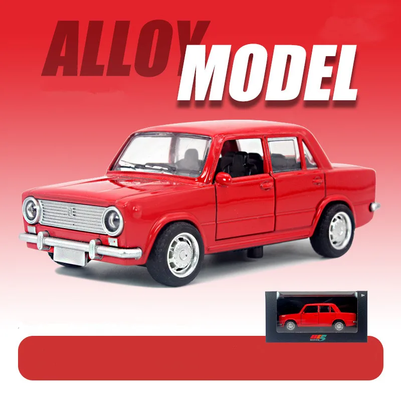 1:36 Alloy Pull Back Russian Lada Car Model,Original Packaging Double Door Car Toys,Gift Toys for Children,Free Shipping