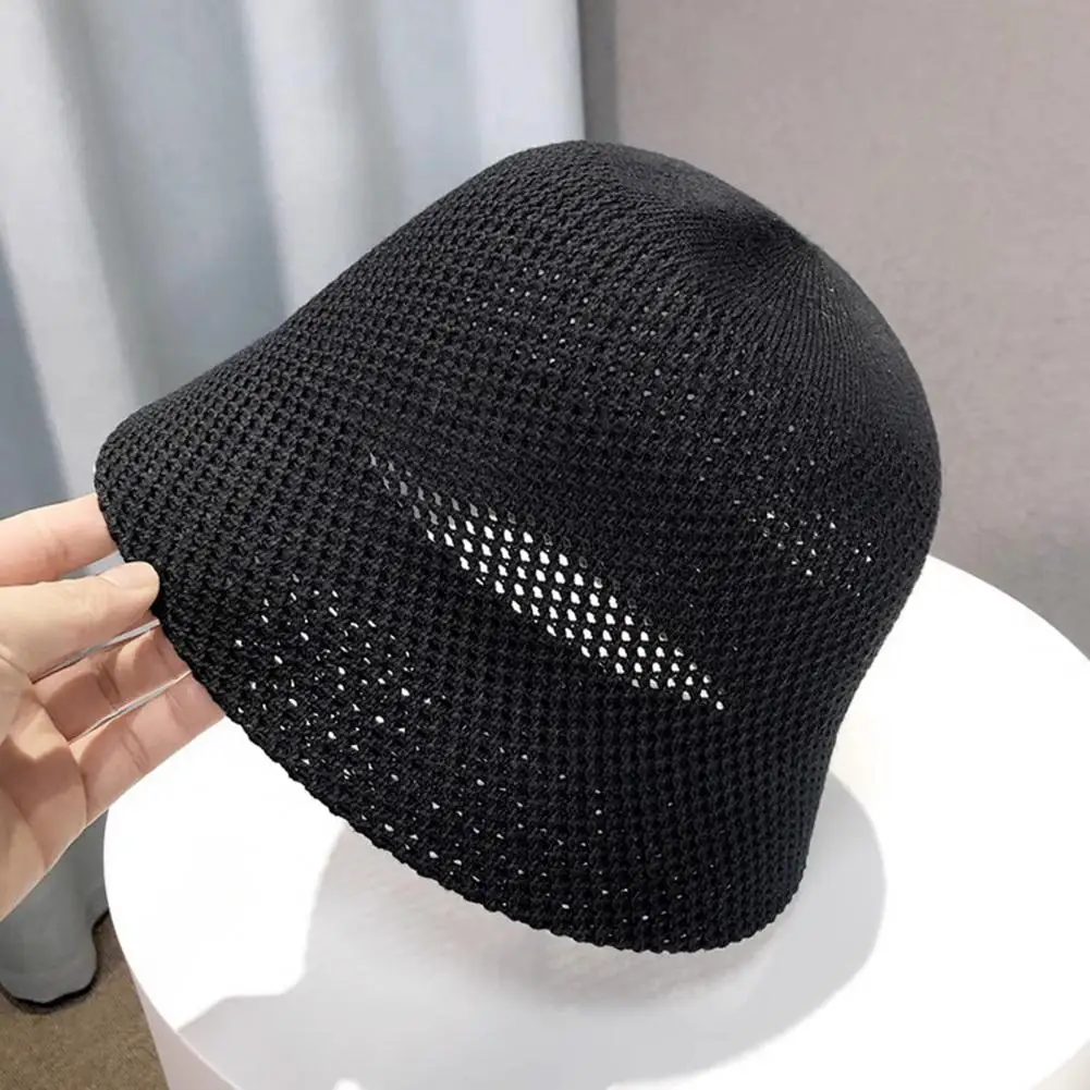 Foldable Beach Hat Stylish Women's Hollow Out Fisherman Hat for Summer Outdoor Sun Protection Breathable Foldable Anti-uv Bucket