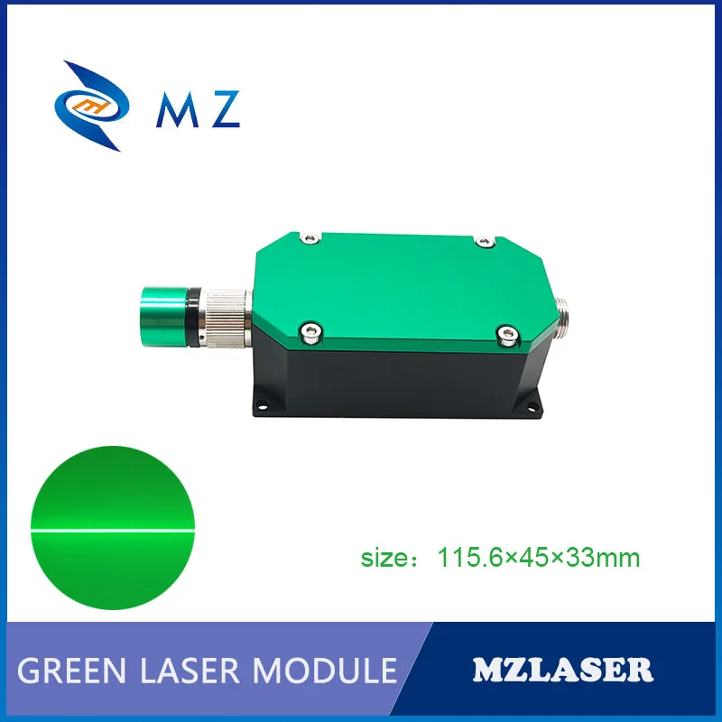 TTL PWM Green Line Laser Diode Module High Brightness Adjustable Focus 520nm 1000mW 1W Powell Lens Long Life Industrial Laser