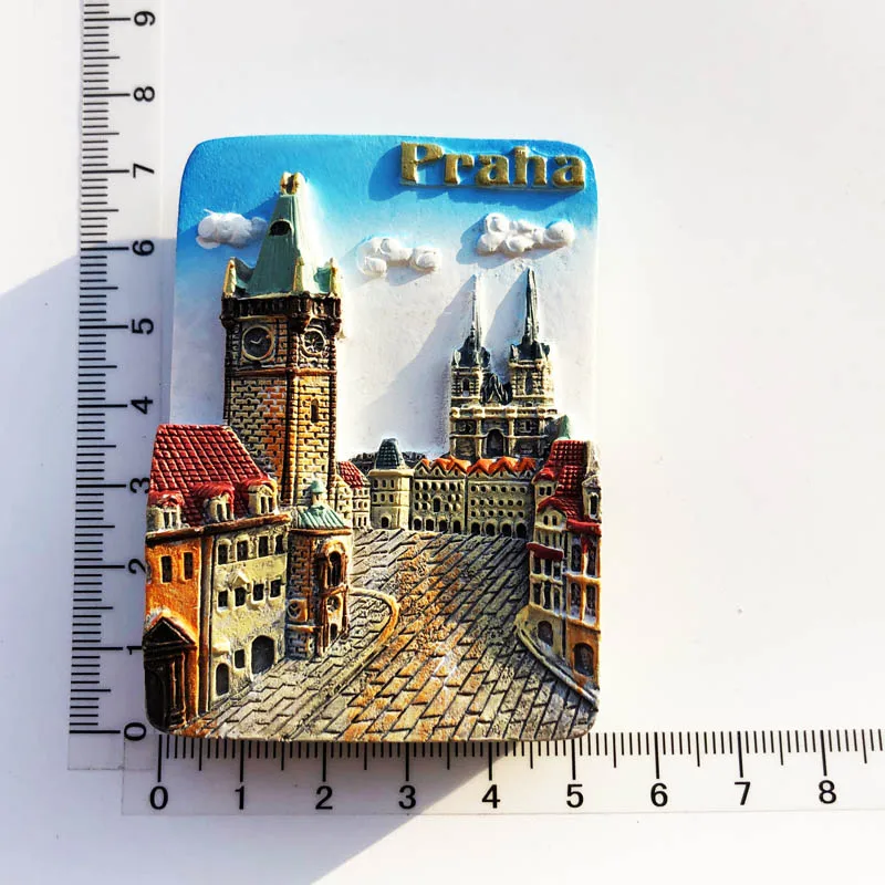 Prague 3D refrigerator magnet Tourist souvenirs Refrigerator magnet decoration supplies Collection arts and crafts gifts