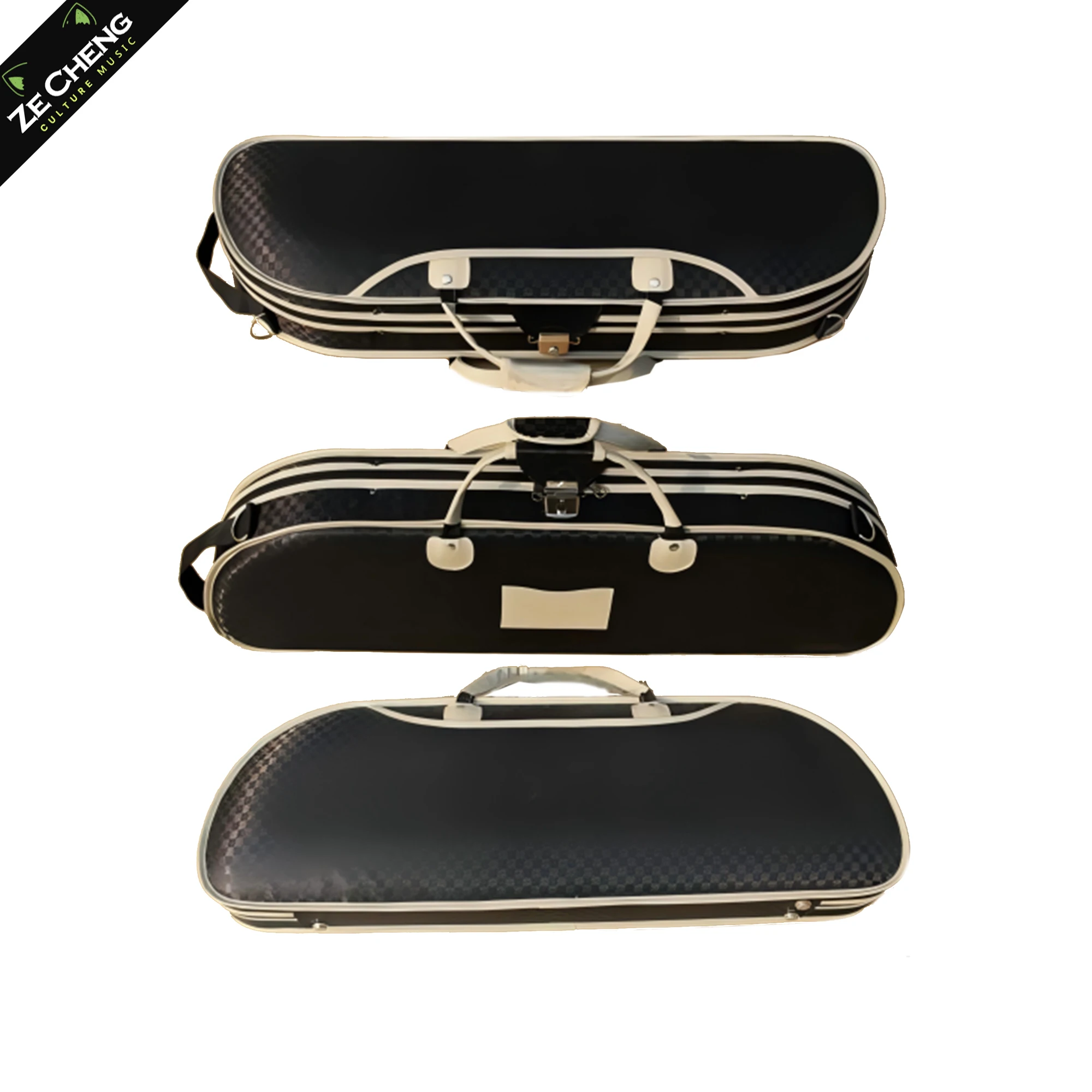 Semi-Circular Violin Case 4/4, with Hygrometer and Lock, Lightweight and Easy to Carry, Can Be Carried by Hand or Carried on the Back
