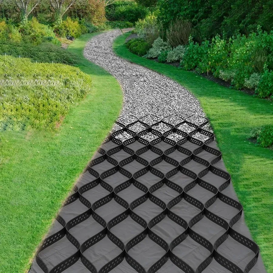 

2 Thick Gravel Ground Grid 6.5ft x 16.5ft Geo Grid Driveway Stabilization Grids Gravel Retainer Grid 1885 LBS Per Sq ft Geocell