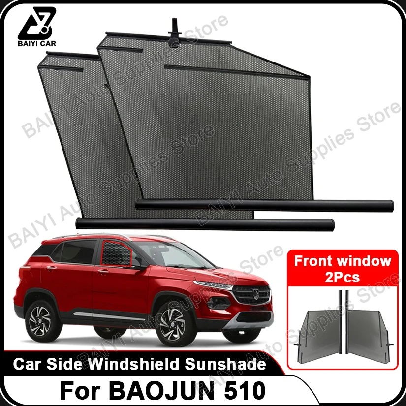 

2Pcs Front Side Windows Car sunshade, For BAOJUN 510 Auto lifting curtains, Sunscreen shading curtains, car Interior Accessories