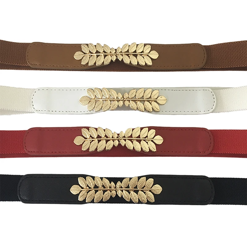 Vrouwen Mode Taille Riem Smalle Stretch Jurk Riem Dunne Gesp Tailleband Nieuw