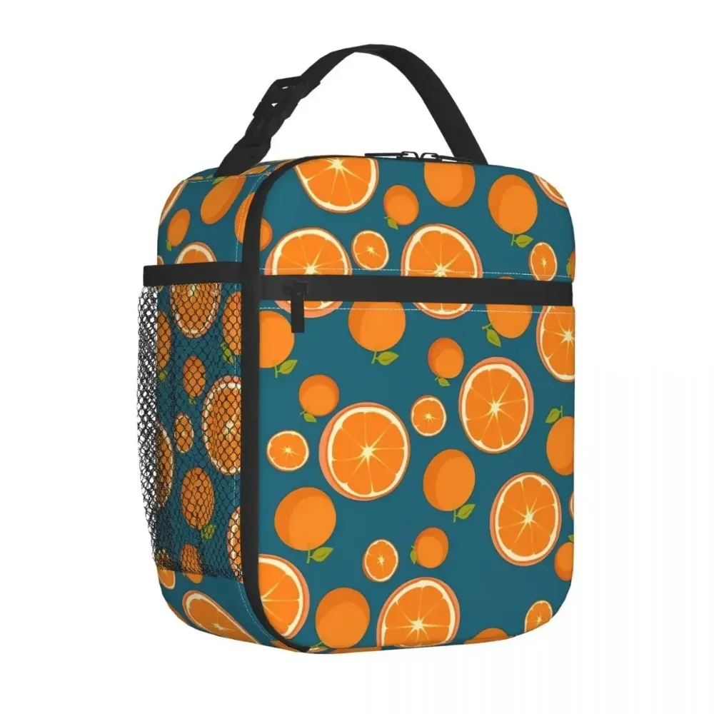 Oranges Lunch Bag For Girls Fruits Print Print Lunch Box Retro Office Cooler Bag Portable Waterproof Thermal Tote Handbags