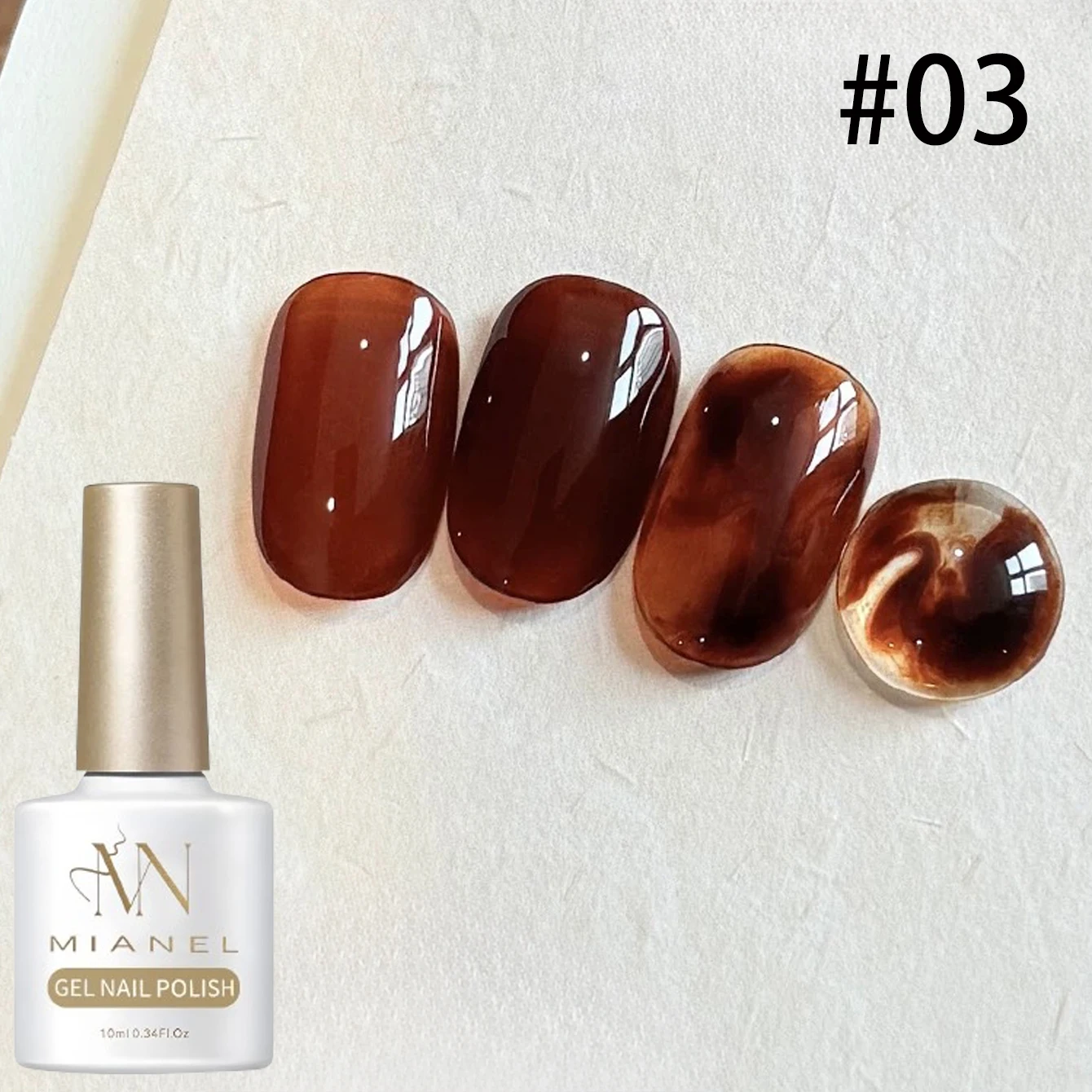 MIANEL 10ML Herbst-Nagel-Tintenfarbe Jelly Gel Nagellack 2026 Neu Maillard Schildpatt-Amber Gel-Lack Schwarze Nägel 1-8 Stück – Detail 7