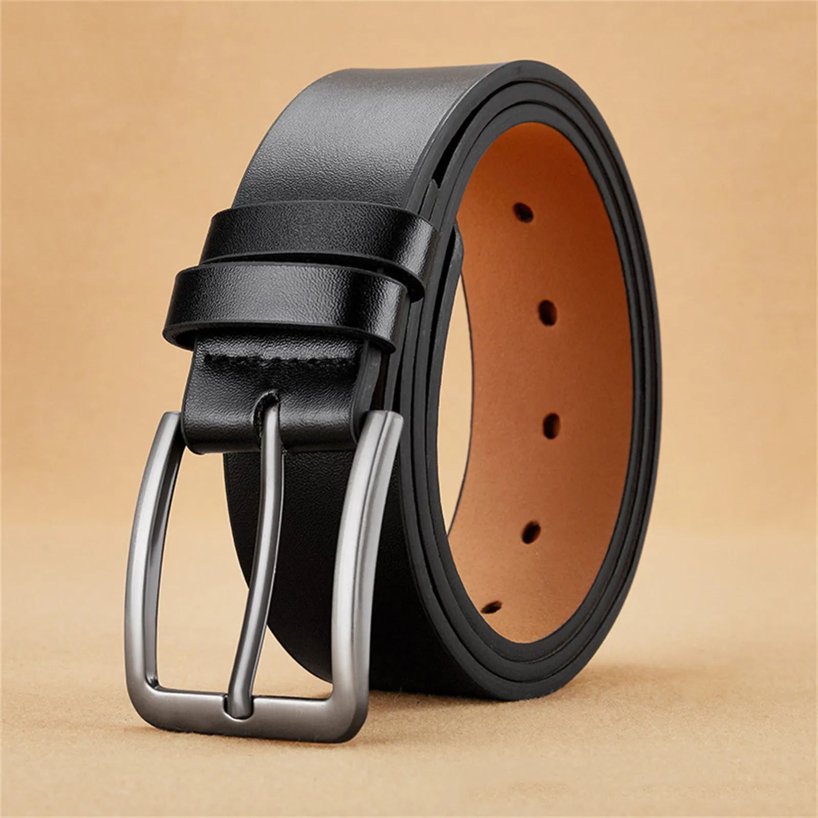 

Men'S Pin Buckle Leather Belt Belt Men'S Trouser Belt Luxury Designer High Quality Fashion Style Vintage Black Cowboy Male Belt