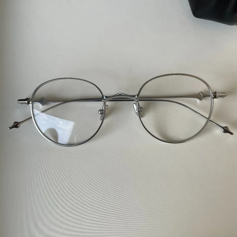 

Round Titanium Gm Frame Glasses Flat Retro Art Glassesed Cosplay Anime Glasses Cosplay Accessories Anime Adult Boy Props Gift