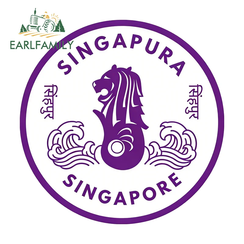 

Цветные наклейки и стикеры EARLFAMILY Sinpura Singapore Lion City для автомобиля, наклейки на лобовое стекло и зеркала заднего вида, подходят для граффити