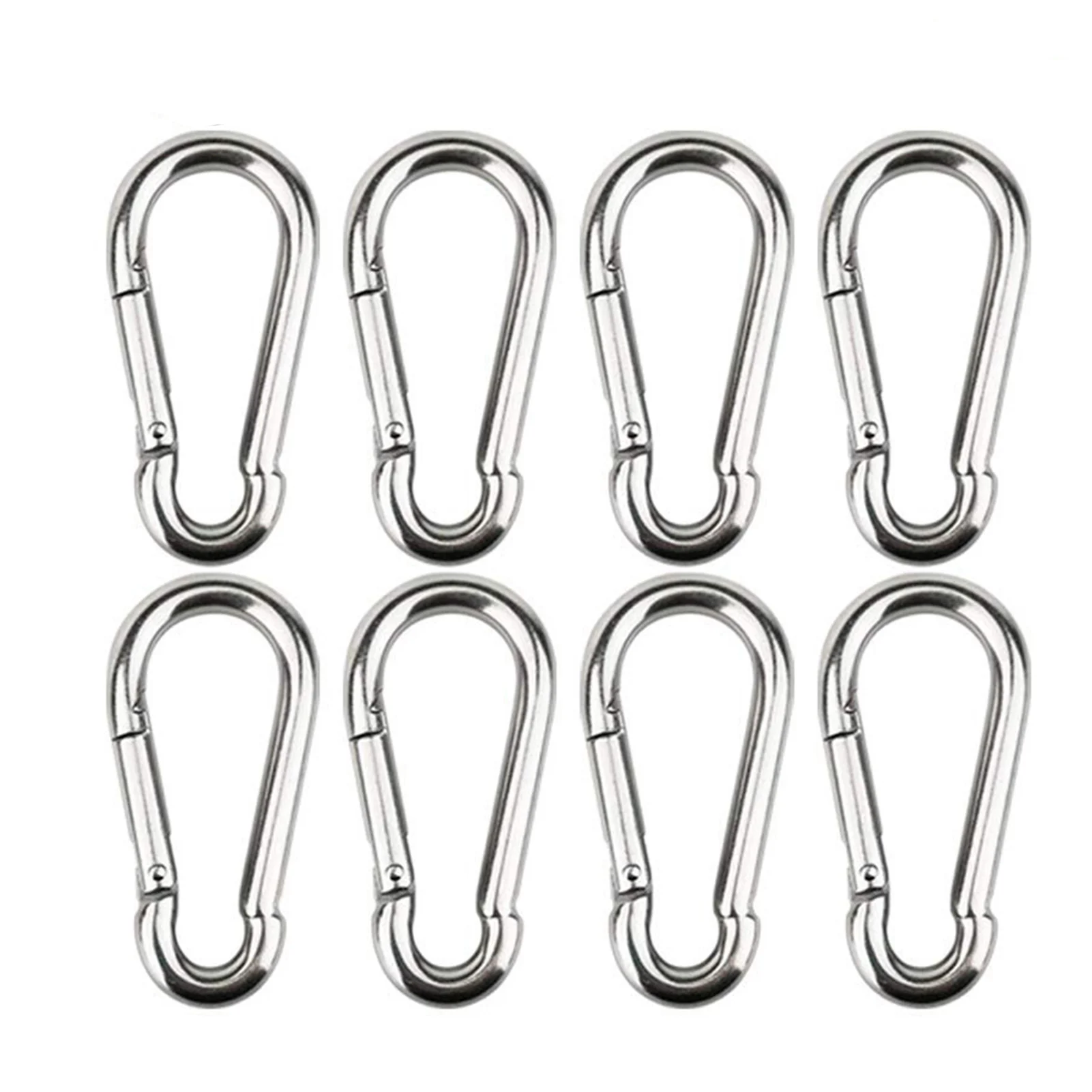 10pcs Spring Snap Hook Carabiner Clips Durable Wide Application Steel Clips for Keys Paddle Pet Chain Outdoor Fence