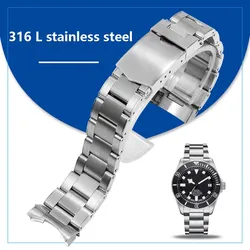 22mm Solid Stainless Steel Watchband For Tudor Black Bay 79230 79730 Heritage Chrono Watch Strap Wrist Bracelet No Rivet BAND