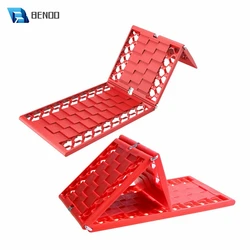 BENOO 2PCS Portable Foldable Car Escape Mat Non-Slip Pad Fit All-Weather Auto Traction Mat Tire Grip Aid Ideal for Snow Ice Mud
