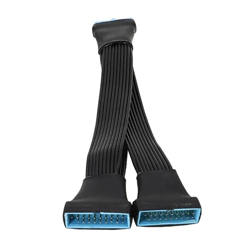 Kabel rozdzielający USB 3.0 żeński na męski 19/20 pinów, 2x płaski port, do akcesoriów płyty głównej, wewnętrzny przedłużacz, 15 cm — zdjęcie produktu 5