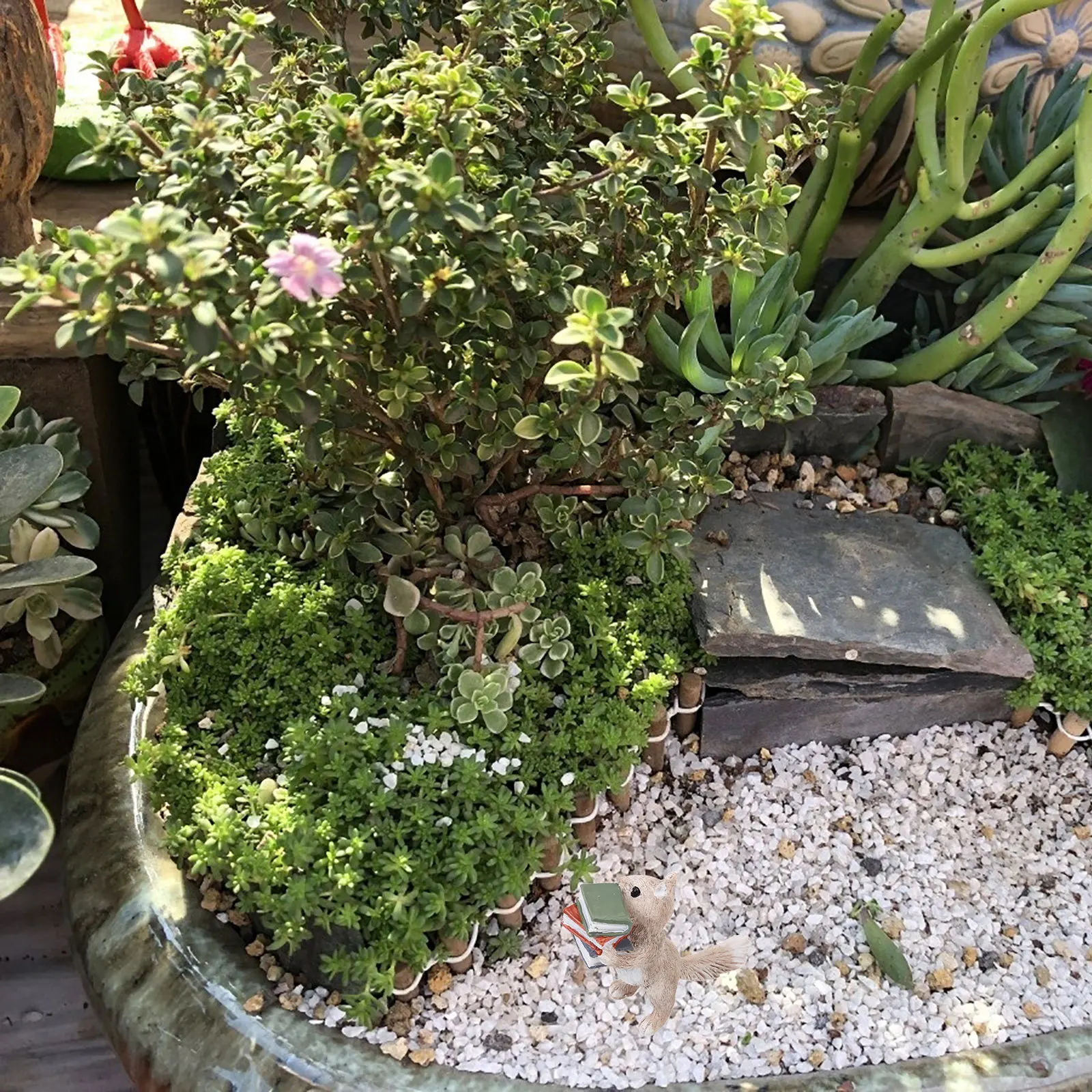 

Garden Squirrel Decor Gift Figurines Statues Tiny Resin Crafts Diy Ornaments