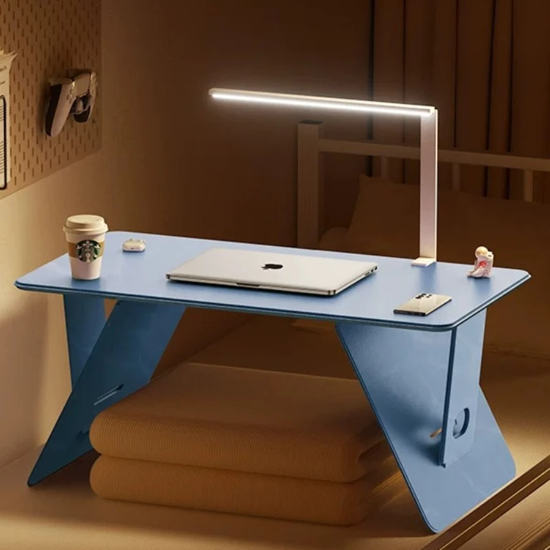 Triangular Stable Foldable Laptop Desk 4 Level Height Adjustment Italian Suede Lightweight Portable for Bedroom Dorm Travel