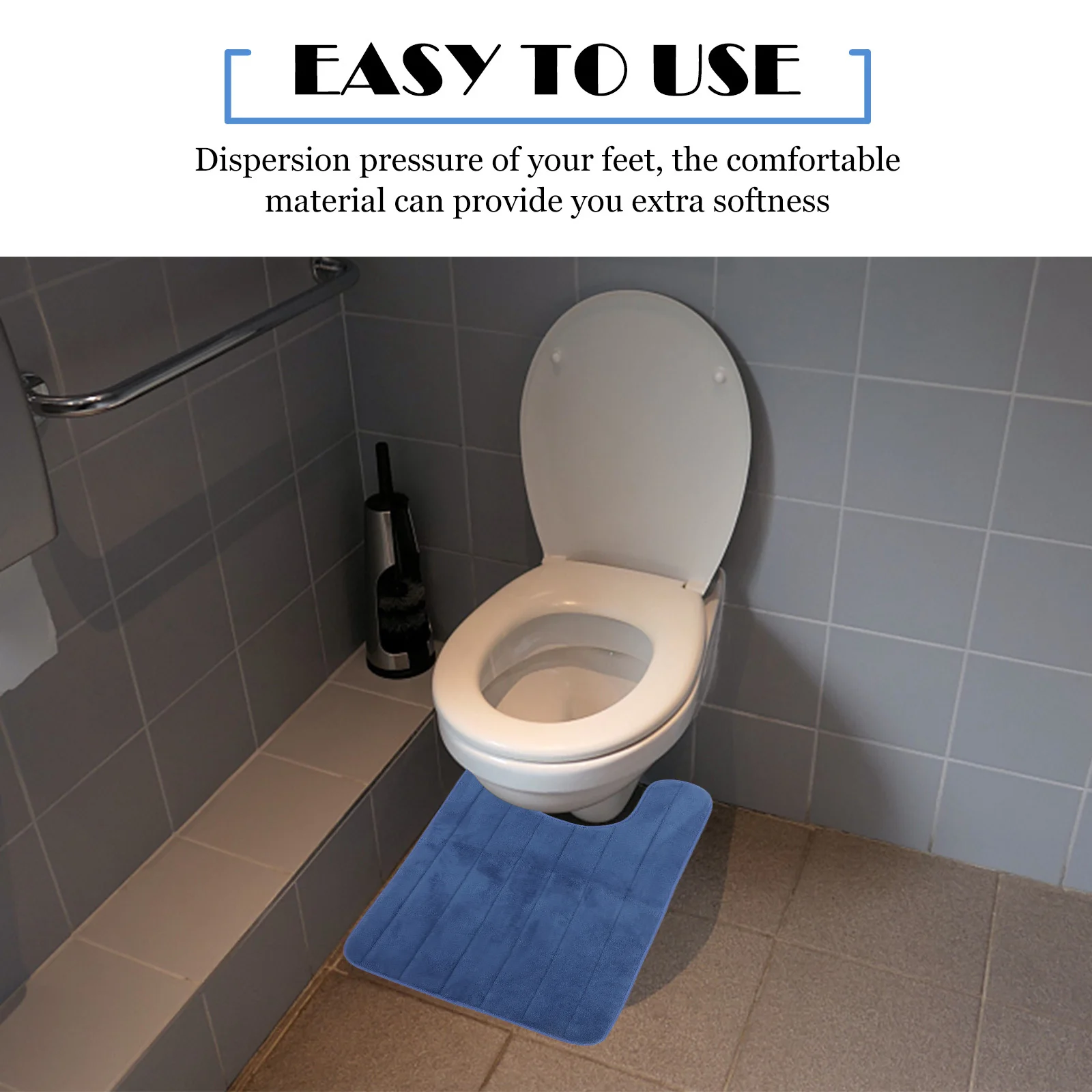 

U-Shaped Toilet Floor Mat Premium Non-Slip Bathroom Ground Cushion for Home Washroom Comfortable Easy Clean Soft Feet Pad