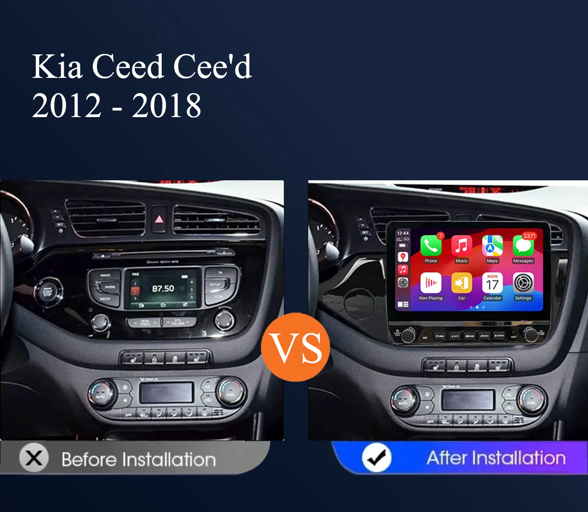 10'’ Car Autoradio AM FM Video Stereo Tape DVD Cassette For Kia Ceed Cee'd 2012 - 2018 GPS Navi Car intelligent systems Carplay