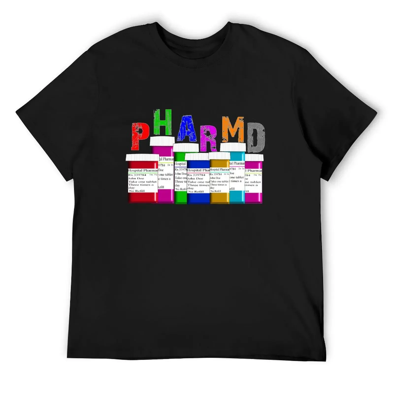 Pharmacist PharmD Prescription Bottles T-Shirt essential t shirt shirts graphic tee heavy weight t shirts for men