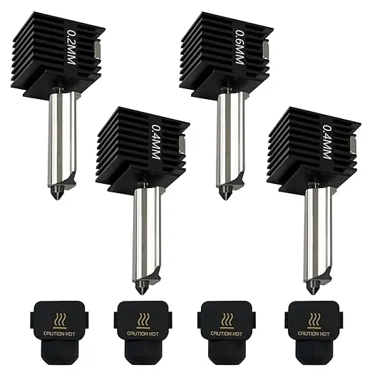 4 Pack A1 Mini/A1 Hotend Print Head Hot End Kit Extruder Upgrade High-Temperature 0.4MM Hardened Steel Nozzle