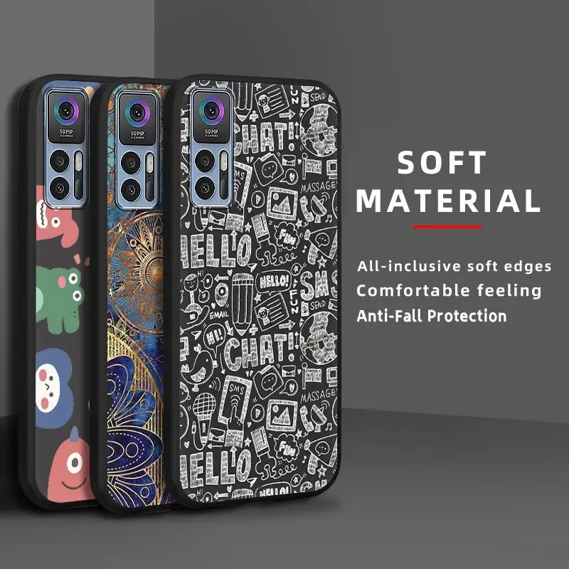 Anti-knock Full wrap Phone Case For TCL 30 5G/30Plus/30 Plus Cartoon Silicone Cute Dirt-resistant Fashion Design Anti-dust image 3