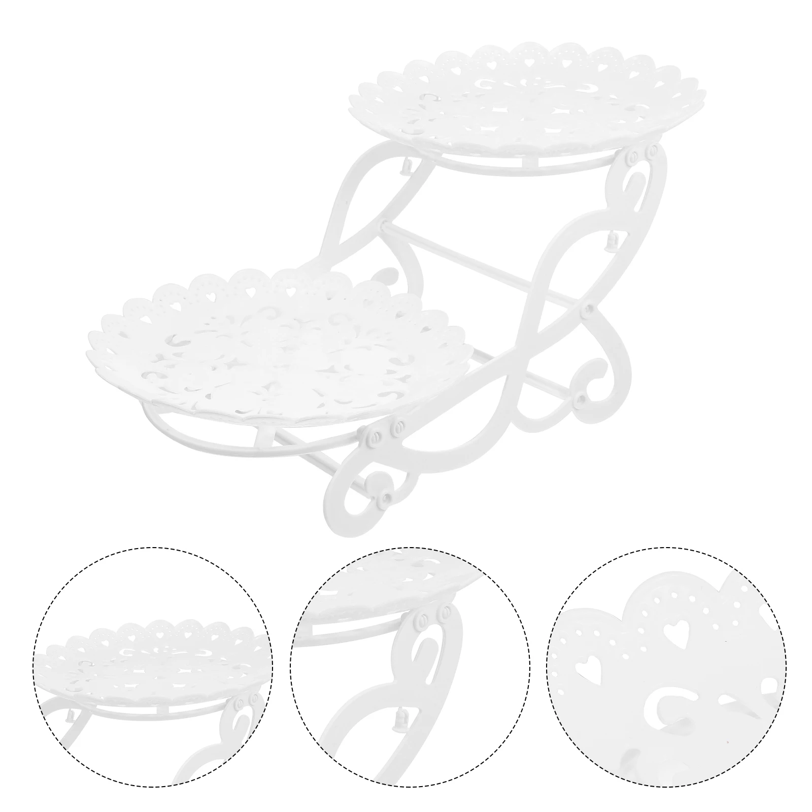 

Plastic Cake Stand Double Layer Dessert Display Rack For Birthday Party Wedding Large Capacity Food Storage Tray Cupcake