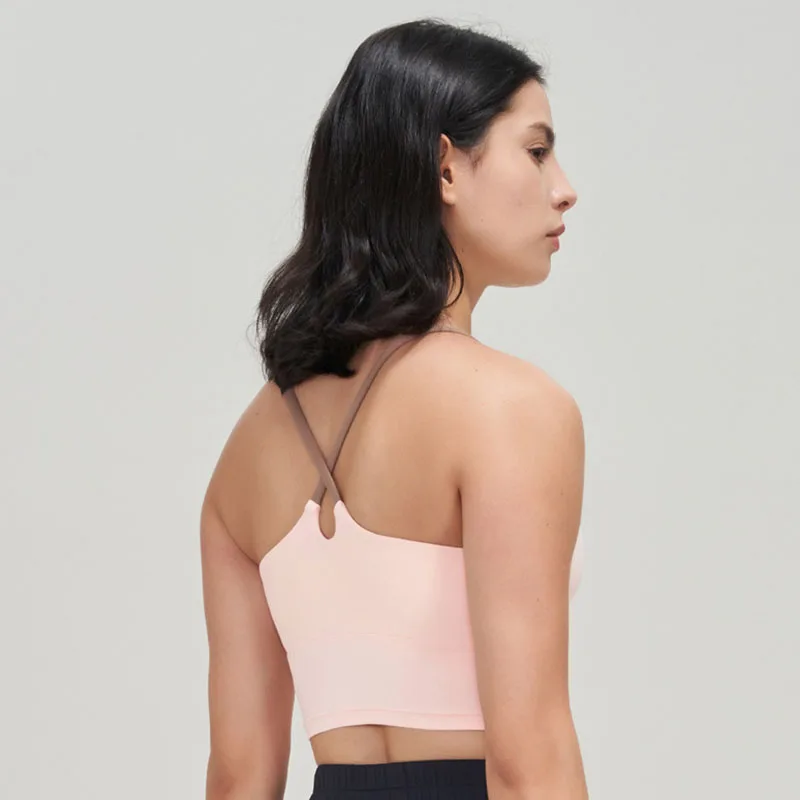 SOISOU – soutien-gorge de Sport pour femmes, résistant aux chocs, croisé dans le dos, pour entraînement, Fitness, course à pied, Yoga, vêtements de