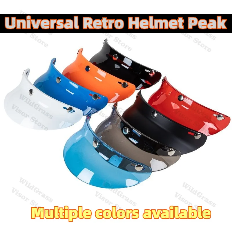 Vintage Motorcycle Helmet Visor Universal Colorful Helmet Peak Sun Shield Retro Helmet Replacement Accessories