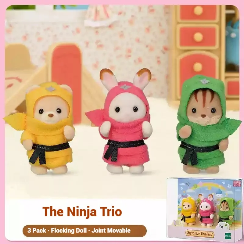 Authentic Senbei Family Anime Ninja Trio Set Doll Joint Movable Doll Room Decoration Collection Doll Birthday Gift