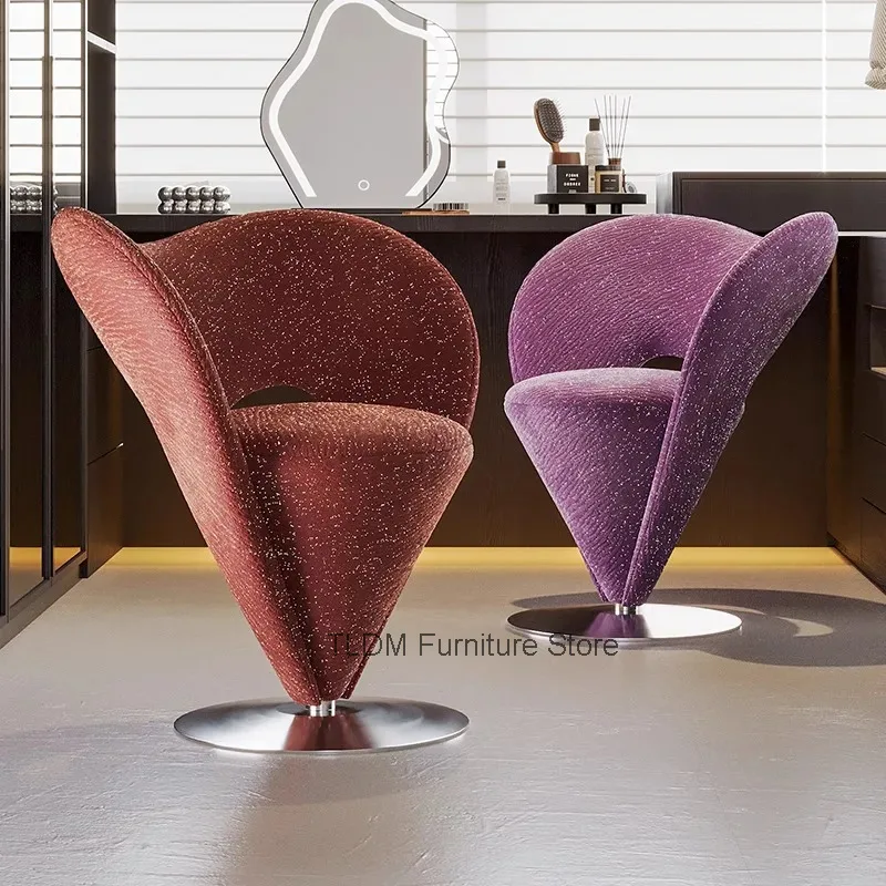 Italian Living Room Sofa Chair Makeup Chairs Single Sofa Chair Art Cone Starry Sky Makeup Stool Light Luxury Makeup Chair Stools