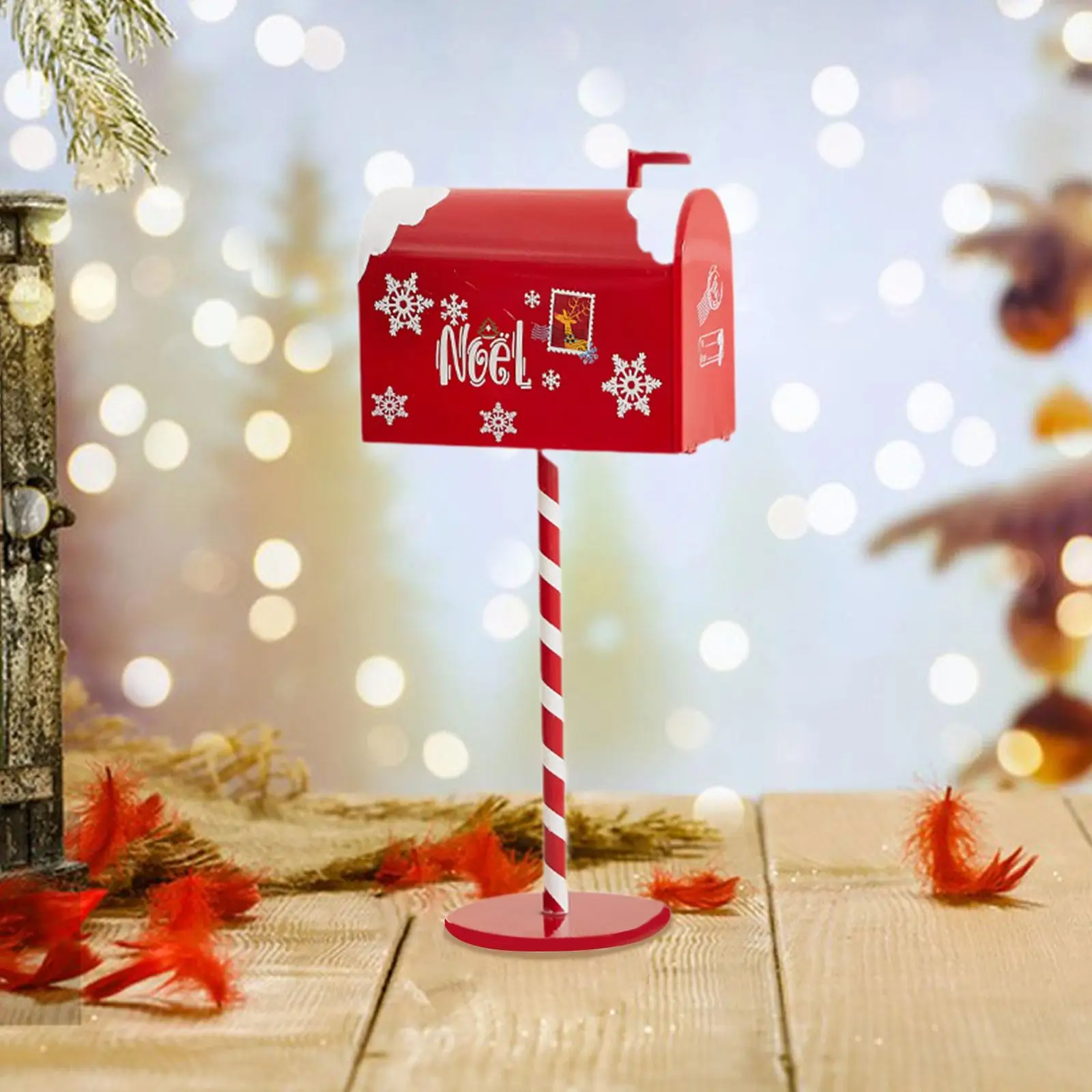 Christmas Mailbox Xmas Delivery Mailbox Kids Gift Wish List Iron Christmas Letter Box Santa Mailbox for Club Restaurant Patio