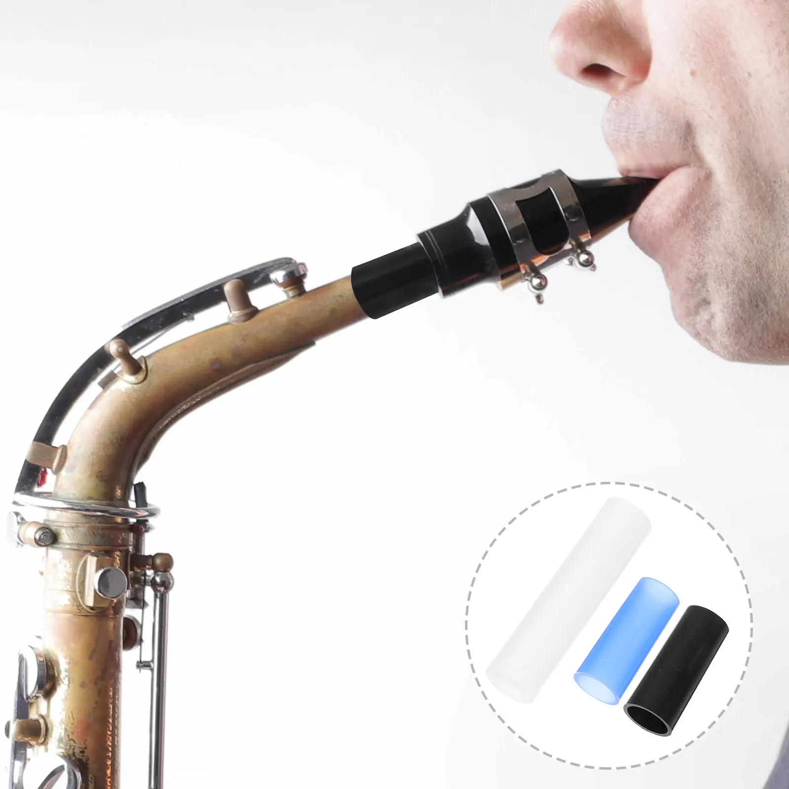 

2 Pcs Alto Sax Mouthpiece Pads Accessories Neck Sleeve Saxophone Repair Parts Silica Gel Supplies Silicone Covers