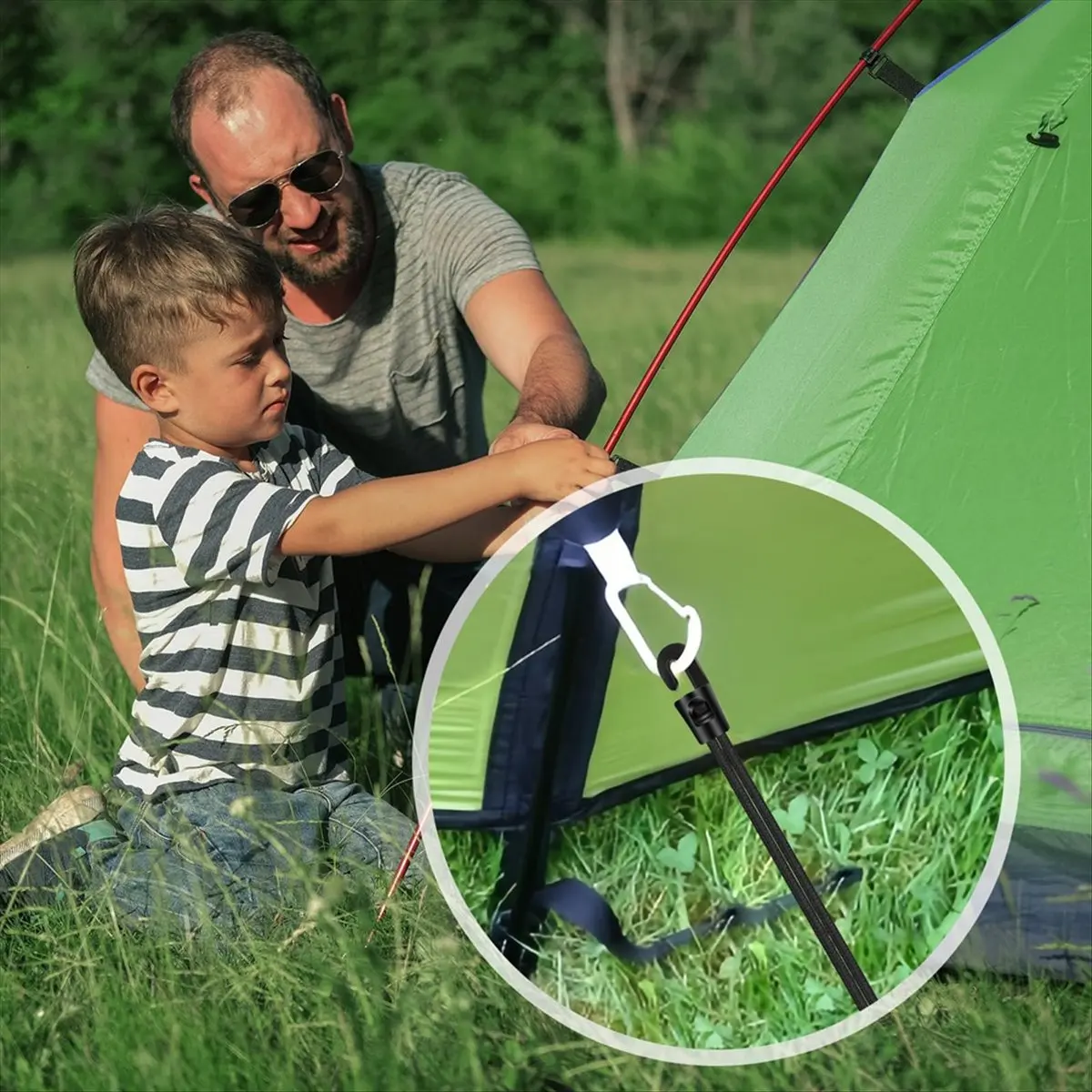 A24I Tensioning Elastic Straps with Hooks, Pack of 20 Expander 10 cm Rubber Tensioner for Tarpaulin Tent Net Camping