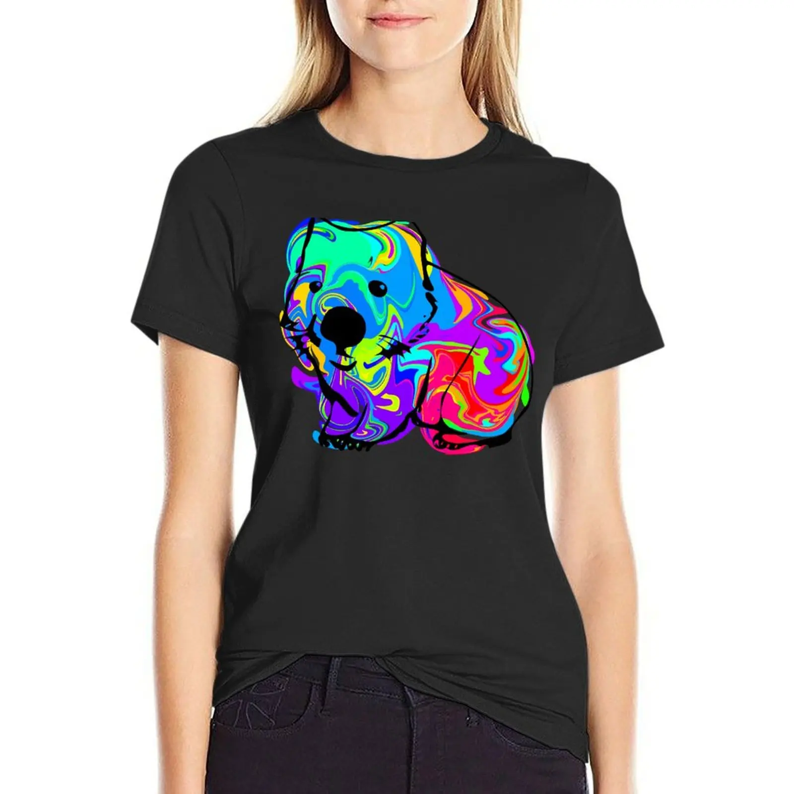 Colorful Wombat T-Shirt summer tops oversized graphics womans clothing