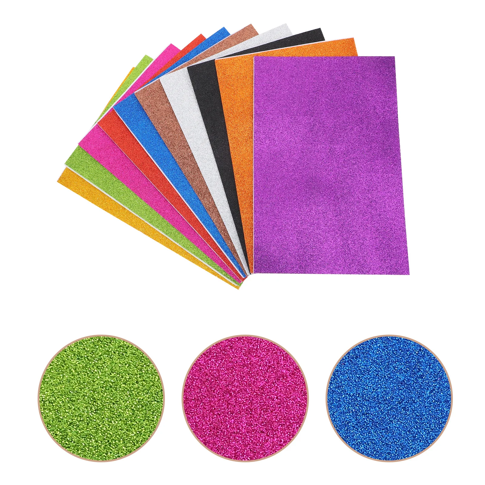 

10Pcs Creative Craft Material Glitter Sponge Paper for DIY Gift Wrapping Kids School Art Projects Self-Adhesive Decorative