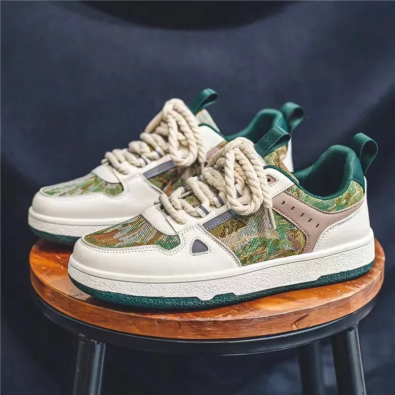 Scarpe basse casual da uomo alla moda Scarpe vulcanizzate da uomo comode e classiche in tela PU patchwork