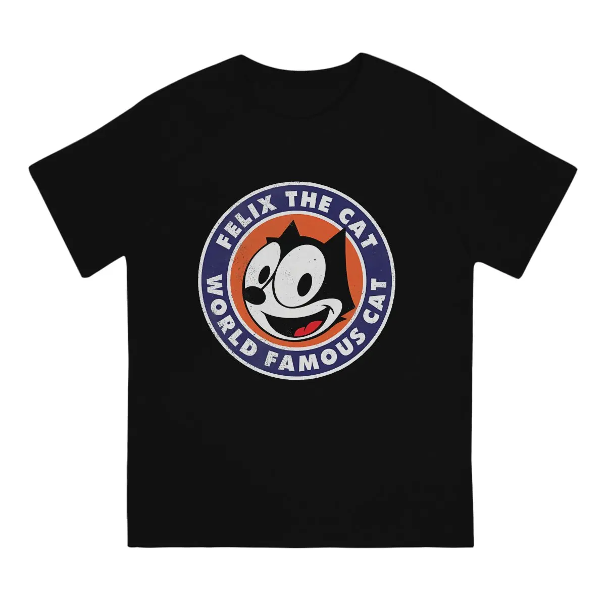 Creative Fun T-Shirt Men Crewneck Cotton T Shirts F-Felix The Cat Cartoon Short Sleeve Tees Summer Tops