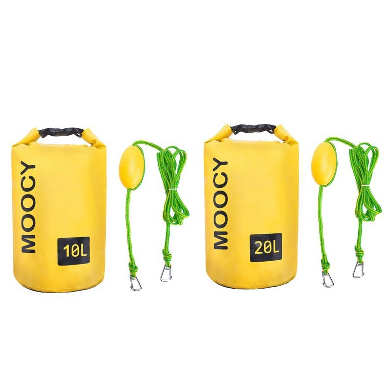 Moocy Tow Rope Sand Sack 2-In-1 Sand Anchor Waterproof Dry Bag With Adjustable Buoy For Kayak Jet Ski Rowing