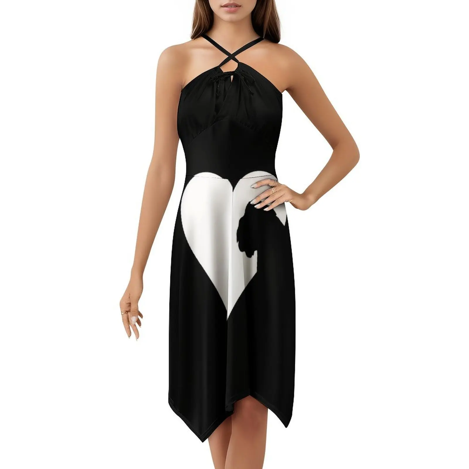 قلب بروكسل غريفون عاشق فستان بصدر مفتوح فستان أنيق للحفلات الصيفية للنساء ذو لونين بروكسل غريفون #5