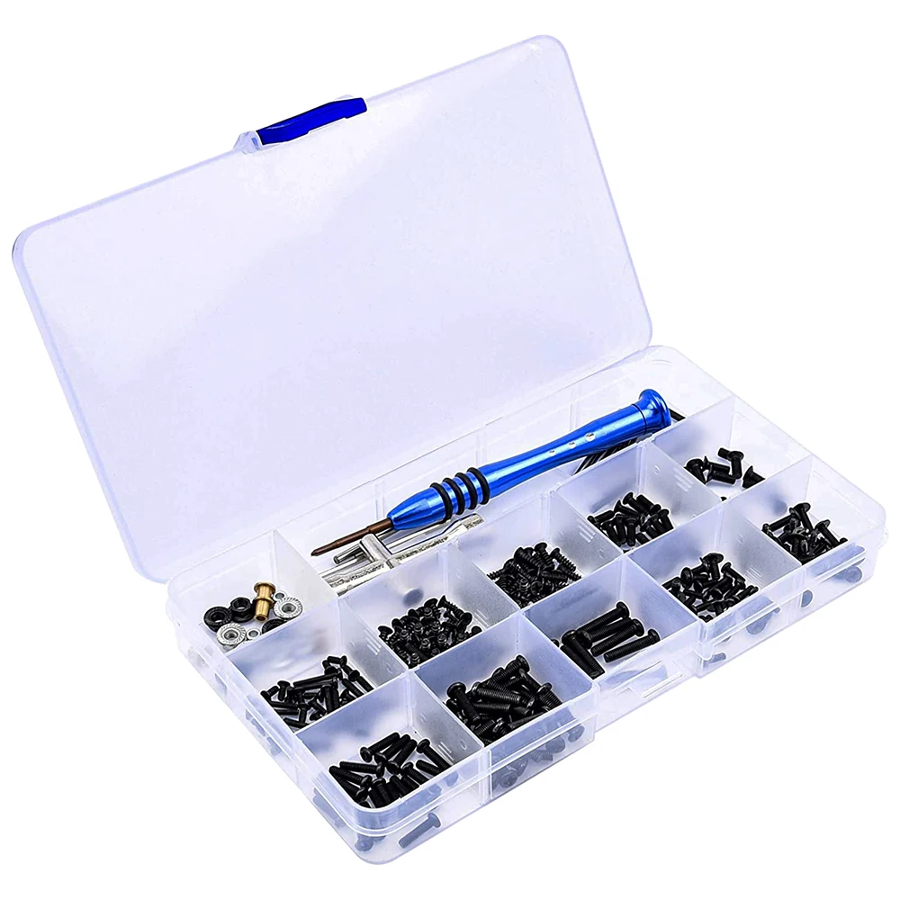 316pcs RC Auto Gereedschap & Schroeven Box Kit Set M2 M2.5 M3 Schroeven Reparatie Benodigdheden voor Wltoys 1/14 144001   RC auto-accessoires