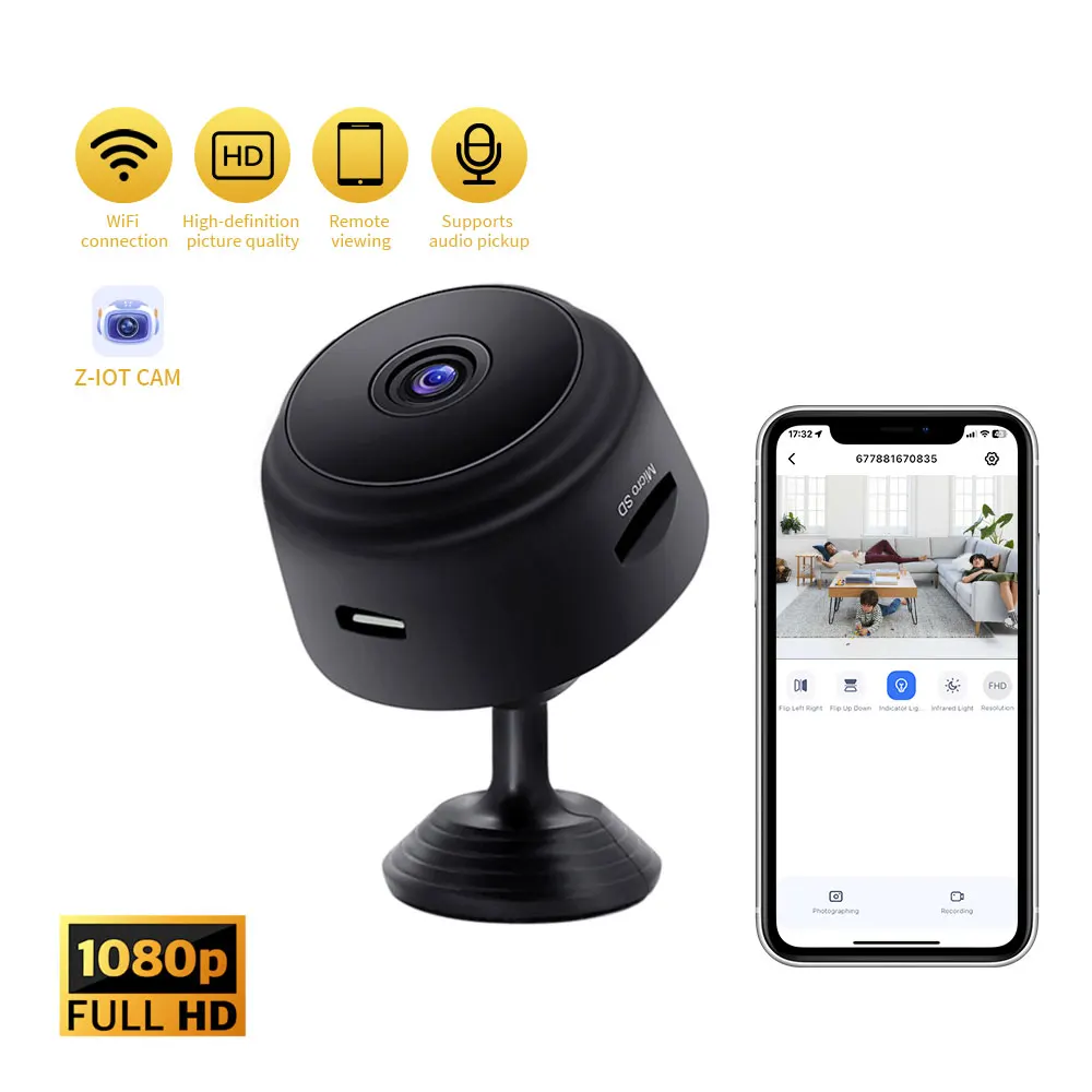 واي فاي كاميرا صغيرة مسجل فيديو لاسلكي A9 كاميرا حماية الأمن كاميرا مراقبة المنزل الذكي للرؤية الليلية للرضع و #1