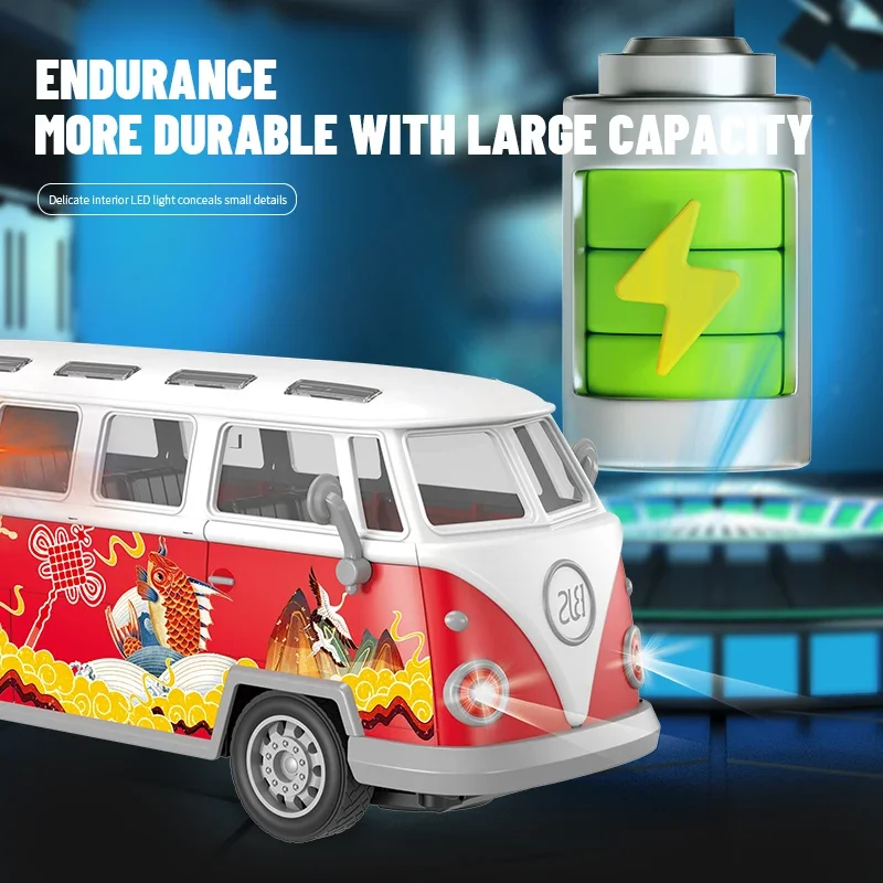 Autobús escolar RC 1/30, coche de alta velocidad con luces de 4 canales, modelo de autobús turístico con Control remoto, vehículo turístico de dos pisos, juguetes para niños, regalos