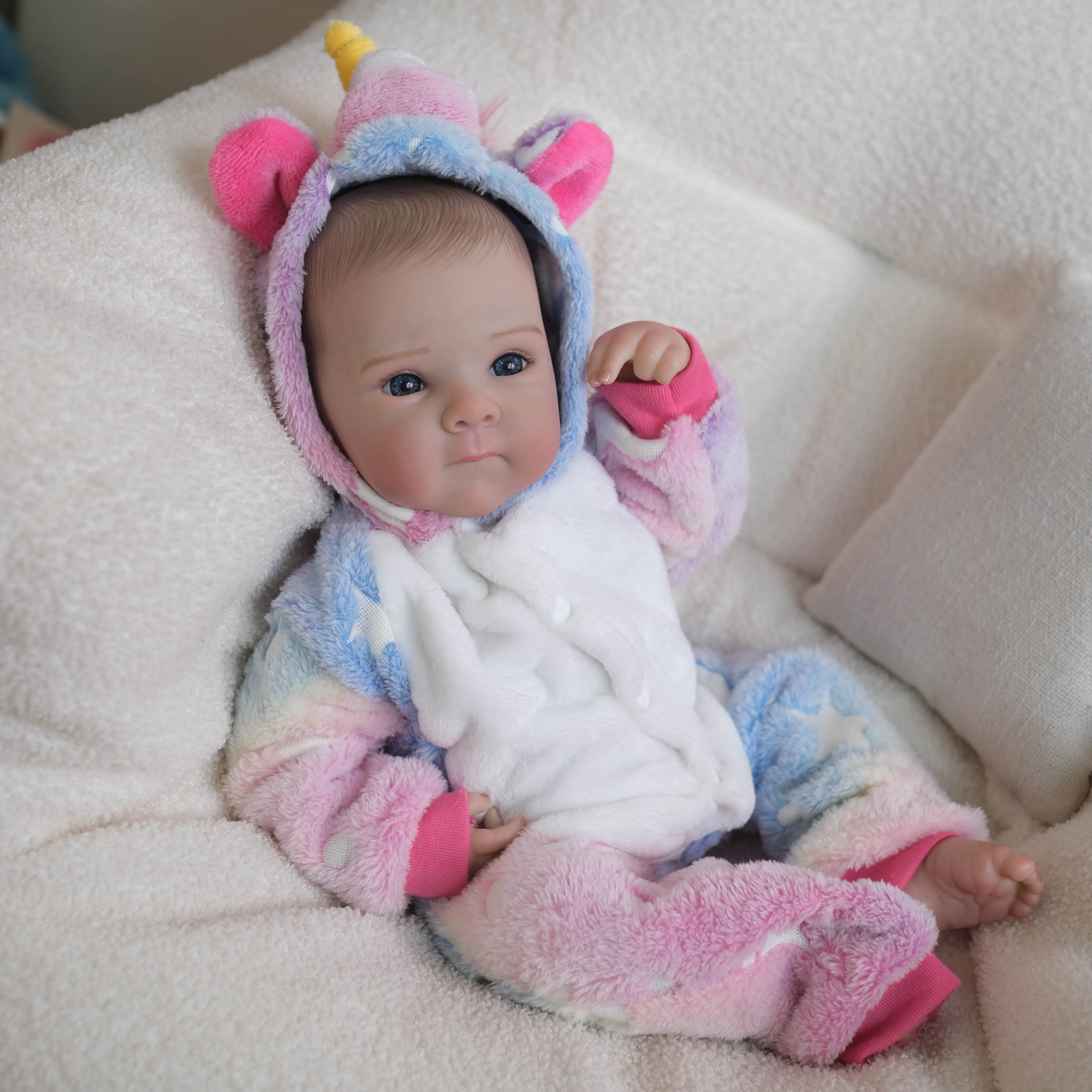 NPK 18inch Lifelike Bettie Reborn Toddler Doll with Soft Body Newborn Simulation Hand-Painted 3D Vein Detail