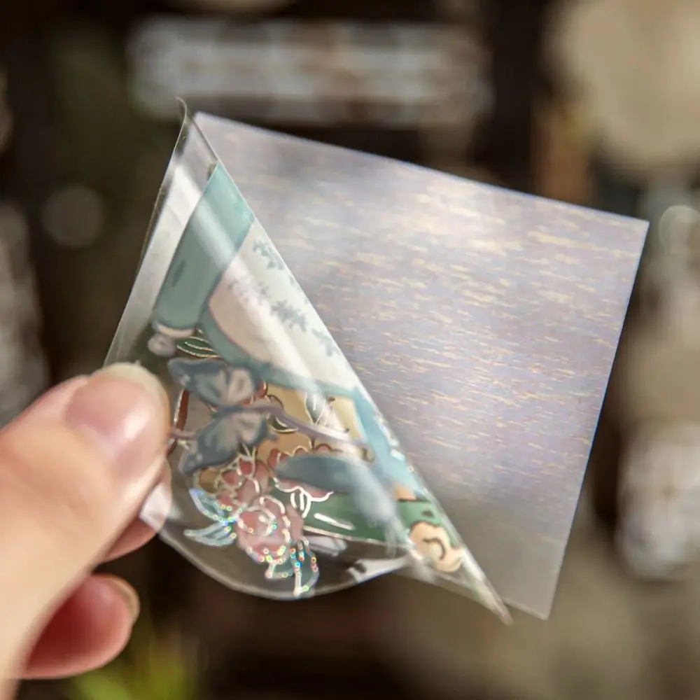 DIY Crafts Moonlight Flower Collage Decals Handmade Decorative Embossed Gilding Sticker Bling Aesthetic Laser Aesthetic Decals