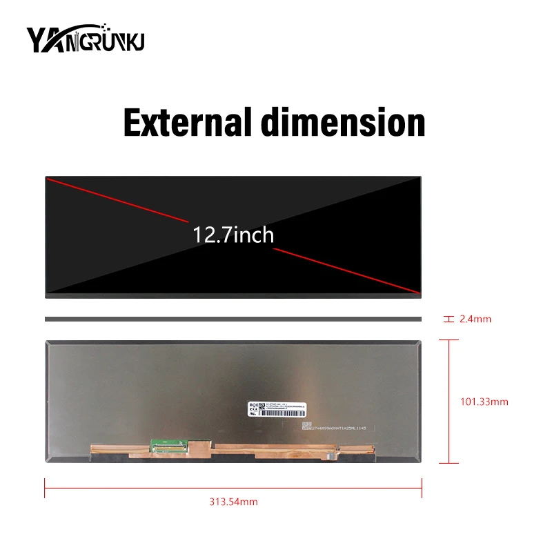 12.7 Inch 3K Long Strip Bar IPS Screen 2880*864  LCD Display HDMI-compatible Phone TYPE-C control board for Raspberry Pi